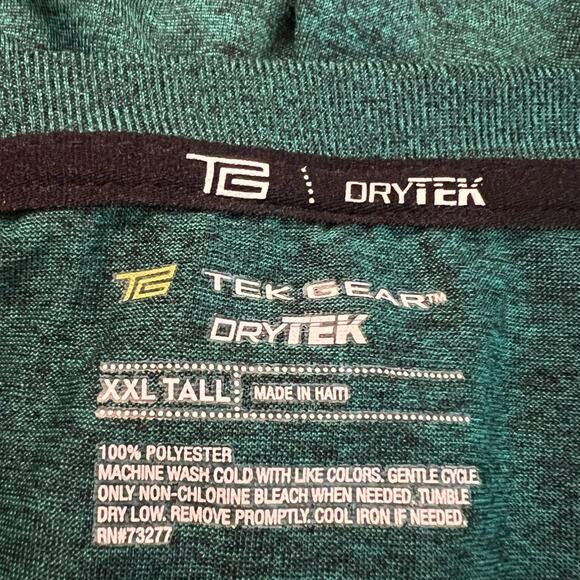 Tek Gear Men's DryTek Short Sleeve Top in Green Size XXL Tall - Picture 4 of 4